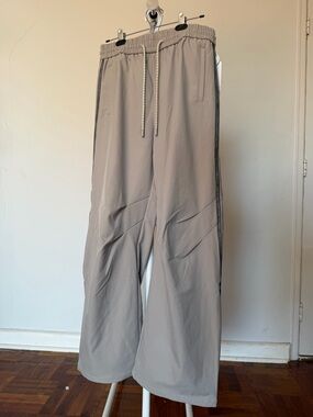 Men's Wide-Leg Drawstring Lounge Pants - Light Taupe